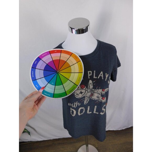 Crazy Dog T-Shirts Shirt Womens Medium Gray Still Plays With Dolls Voodoo Tee - Picture 8 of 9